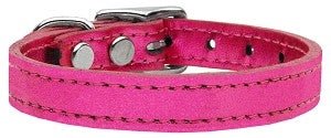 Plain Metallic Leather Collar in Pink