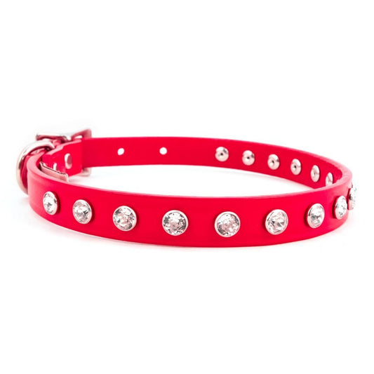 Red Madison Collar with 1 Row Swarovski Crystals